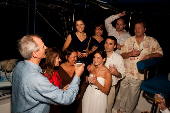 Toast on our rented catamaran