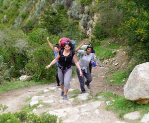 The girls finishing off the climb strong