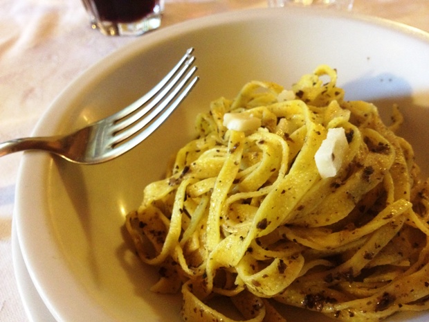First time eating truffle pasta in Italy