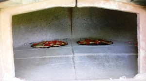 Our pizzas in the wood fired oven