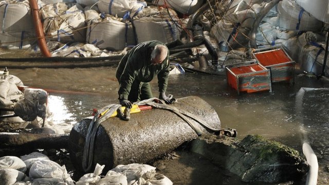 One of the many unexploded WWII bombs discovered in Berlin