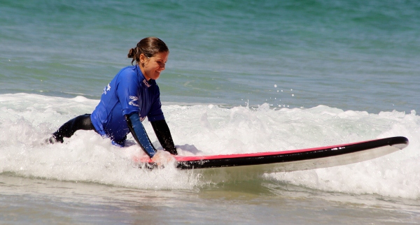 Meg Catching Wave